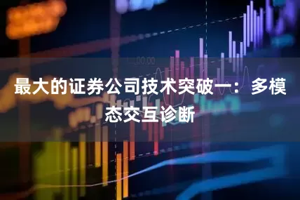 最大的证券公司技术突破一：多模态交互诊断